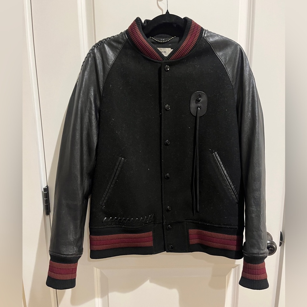 Coach 1941 Black and Burgundy Varsity Jacket